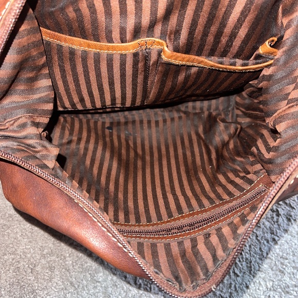 Jack Georges Brown Distressed Leather Crossbody Bag - Picture 5 of 8